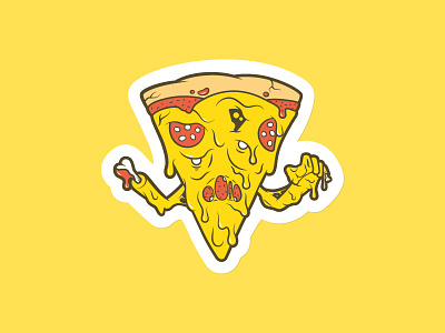 Vote for Pizza cheese contest melted pepperoni pizza playoff slice sticker mule zombie