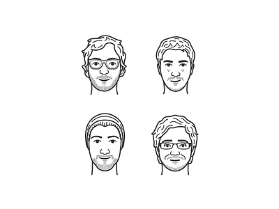 Team avatar boy faces hair illustration man outline people person stroke