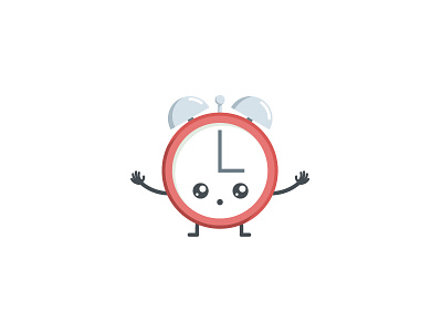 Clocky alarm character clock cute design face hug illustration tiny