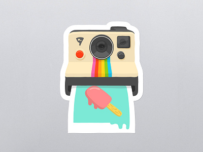 Summer things camera food handmade ice cream illustration photos playoff polaroid popsicle sticker summer wacom