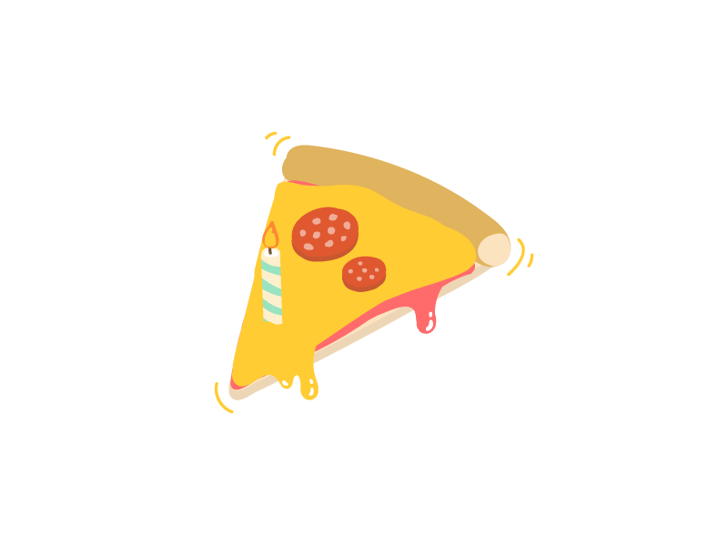 Happyza! animation birthday brush candle cheese food frame by frame gif handmade morph pizza