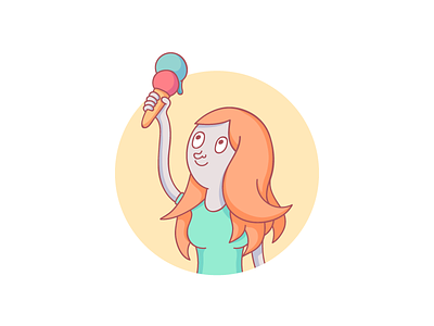 Ice cream power character food girl hair hand ice cream illustration people person