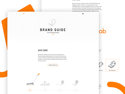 Aerolab - Brand Guide brand guide guidelines kite landing page logo story timeline ui