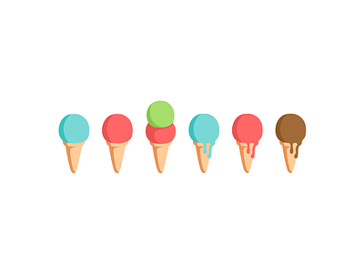 Cucuruchos. colorful cones food handmade ice cream illustration melt melted pattern