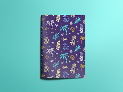 🍍 coconut colorfull composition icons illustration palms pattern pineapple summer tropical