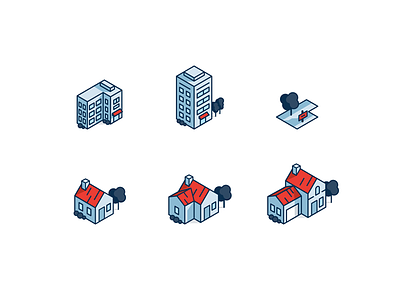 Natania: houses & buildings. building house icon iconography illustration isometric stroke three