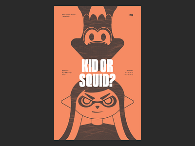Kiddo or Squiddo? fun gaming inkling kid nintendo orange poster print splatoon squid videogames wiiu
