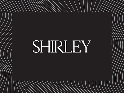 Shirley black branding fashion lines logo loopy movement pattern shirley wavy white wordmark