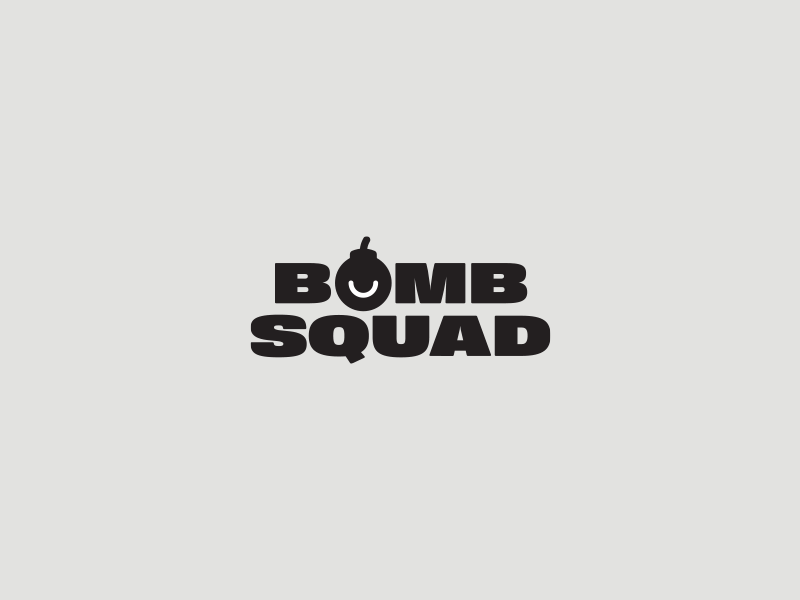 Bomb Squad mocks bomb bombsquad branding friends gang group handshake logo squad thick type