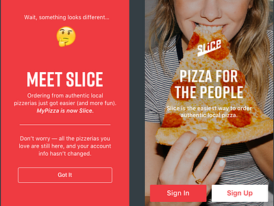 Slice Rebrand Launch Flow