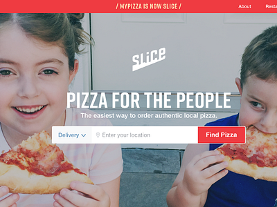 Homepage Desktop branding desktop homepage landing page pizza rebrand redesign search slice
