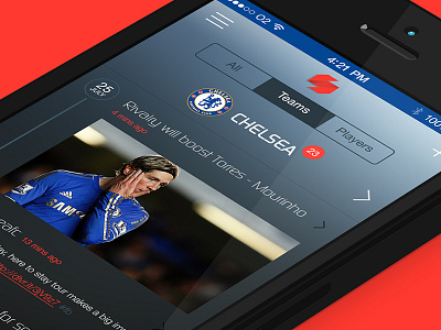 Sports Aggregate UI clean football interface ios7 news news aggregator simple sports sports news ui