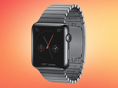 iWatch Time Piece inc. PSD Mockup free psd iwatch iwatch clock face iwatch ui rouge smart watch sunburnt orange