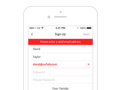 Form Validation acquisition clean entry error process sign up ui uncluttered ux validation