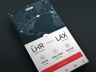 iOS Flight Tracker App UI app flat flight gradient ios sketch track type ui ux