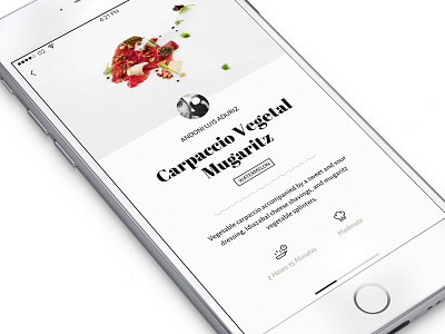 Fine Dining Recipe App Concept app black clean food ingredients minimal recipe space ui white