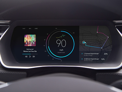 Tesla Instrument Dashboard car ui car ux cluster dashboard in car instrument speedo tesla tesla model s ui
