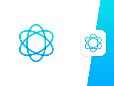 Atom App Icon app icon atom clean energy gradient icon iconography physics