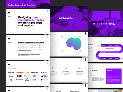 Credentials, Showcase & Portfolio Slide Deck branding design flat flatdesign freelance minimal portfolio purple ui ux web webdesign
