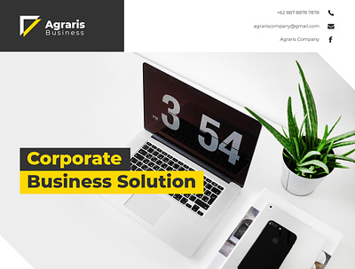 Agraris Corporate Flyer TS black branding corporate creative design elegant flayer illustration minimalist white yellow