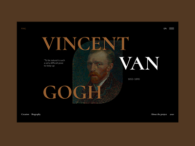 Van Gogh website concept design site typography ui web