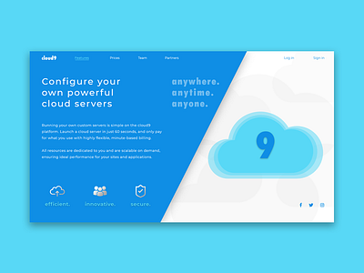 Company Cloud9 - Landing Page adobe xd adobexd cloud designinspiration landingpage mockup prototype ui uidesign uitrends uiux userexperience userinterface ux uxdesign web web design webdesign wireframes