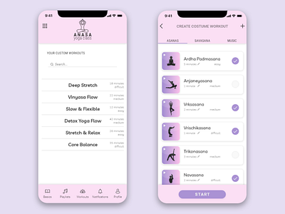 Anasa - Yoga App adobe xd adobexd app appdesign designinspiration mobile mockup prototype ui uitrends uiux userexperience userinterface ux uxdesign wireframes yoga