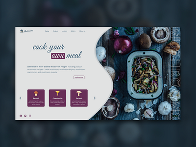 Mushroom Recipes adobe xd adobexd cooking designinspiration landingpage meal mushrooms nature prototype recipes ui uidesign uiux unserinterface userexperience ux uxdesign web design webdesign wireframes