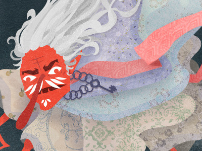 Tengu creature illustration monster sky dog tengu