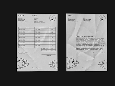 Fish Cup Studio Branding Invoice