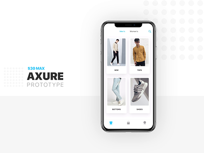 $30MAX Online Shopping app app design axure design minimal online shopping prototype ui ux