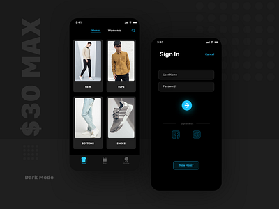 $30Max Dark mode