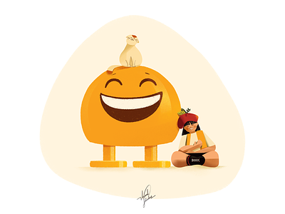 Con lò xo - Hello! cat children conloxo emoji emotion ideation illustration presentaroundt smile springs thanhsoledas yellow