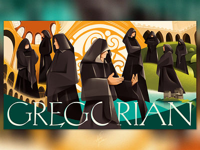 Gregorian band chant digital illustration gregorian illustration isometric thanh soledas