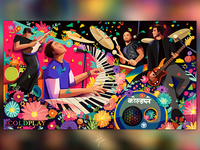 Coldplay band coldplay color colorful digital painting drawing flower ideation illustration music thanh soledas us uk viva la vida
