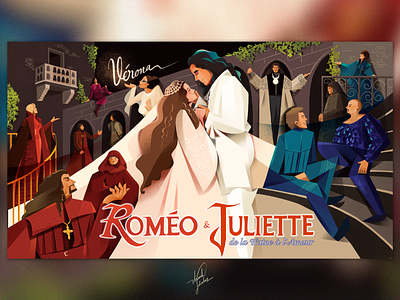 Romeo et Juliette digital painting drawing ideation illustration isometric juliette music musical romeo romeo and juliette thanh soledas