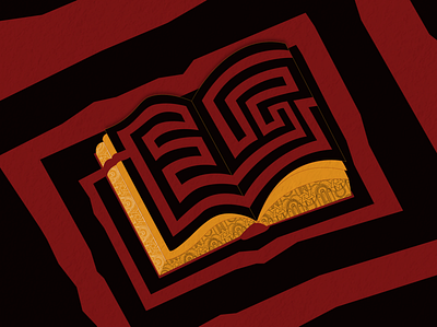 Book Ideation - #31 Maze ai black book find hamsa illustration maze red soledas thanh vector yellow