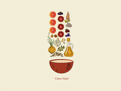 Citrus Salad ai citrus food idea illustration oliu oil onion orange recipes red salad thanh walnut yellow