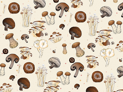 The mushroom 2019 digital illustration digital painting drawing food grphic illustration mushroom pattern texture vector vegetable vine
