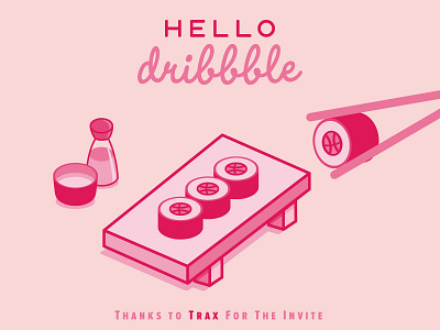 Hello Dribble debut dribbble first hello illustration shot vector