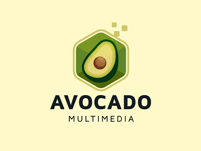 Digital Avocado Logo aguacate avocado cloud data digital fruit game gaming guacamole host hosting internet media mexican mexico multimedia online pixel pixels server