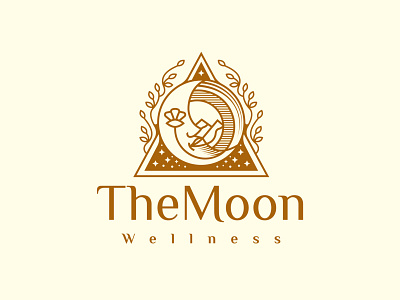 Moon Face Beauty Logo apparel beauty cosmos dreams face fashion landscape logo template logotype moon mountain mountains natural nature night sky stars tarot wellness