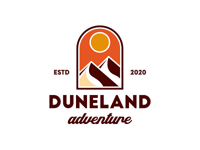 Sand Dunes Logo adventure booking agency desert dune dunes logo template logotype mountain mountains outdoor sand sport sports summer sun tourism travel