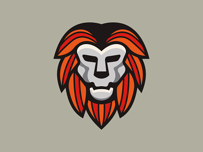Iron Lion Logo beast chrome esport logo iron iron face lion lion face lion head lion logo lion mask lioness logotype mascot mask metal metalic steel strenght strong villain