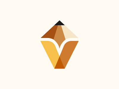 Letter V Pencil Logo