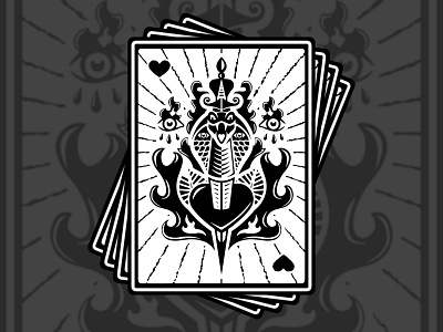 Snake traditional tattoo tarot card design