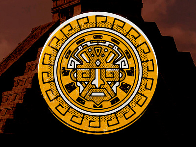Mayan ancient face logo design