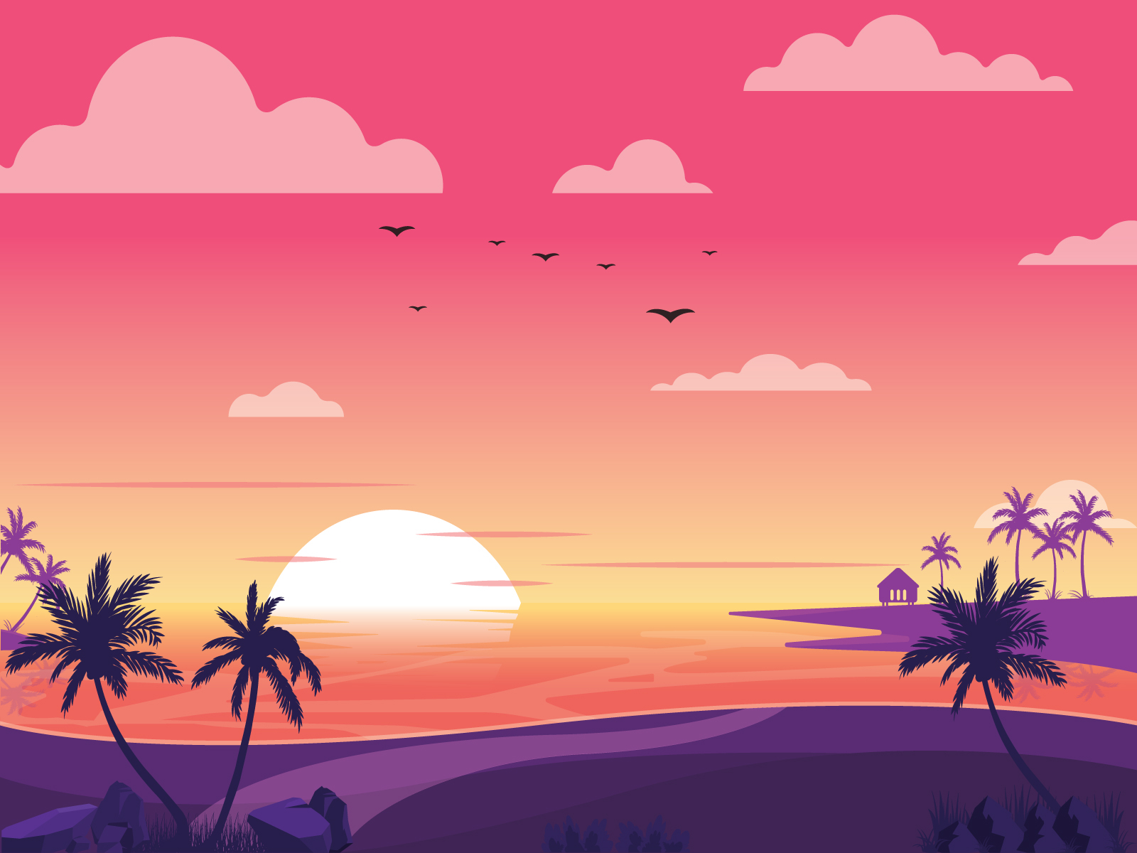 Dusk Beach by Roman Caseru on Dribbble