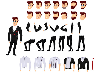 Businessman - Character Set adobe illustrator character set design flat illustrator vector