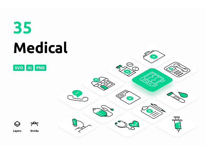 Medical - Icons Pack adobe illustrator design flat health icons illustrator medical medicalicons medicine ui vector
